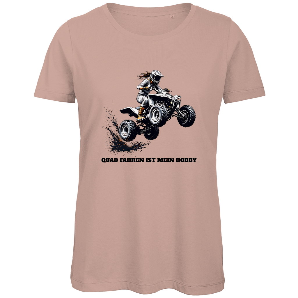Damen Premium Bio T-Shirt Quad fahren ist mein Hobby