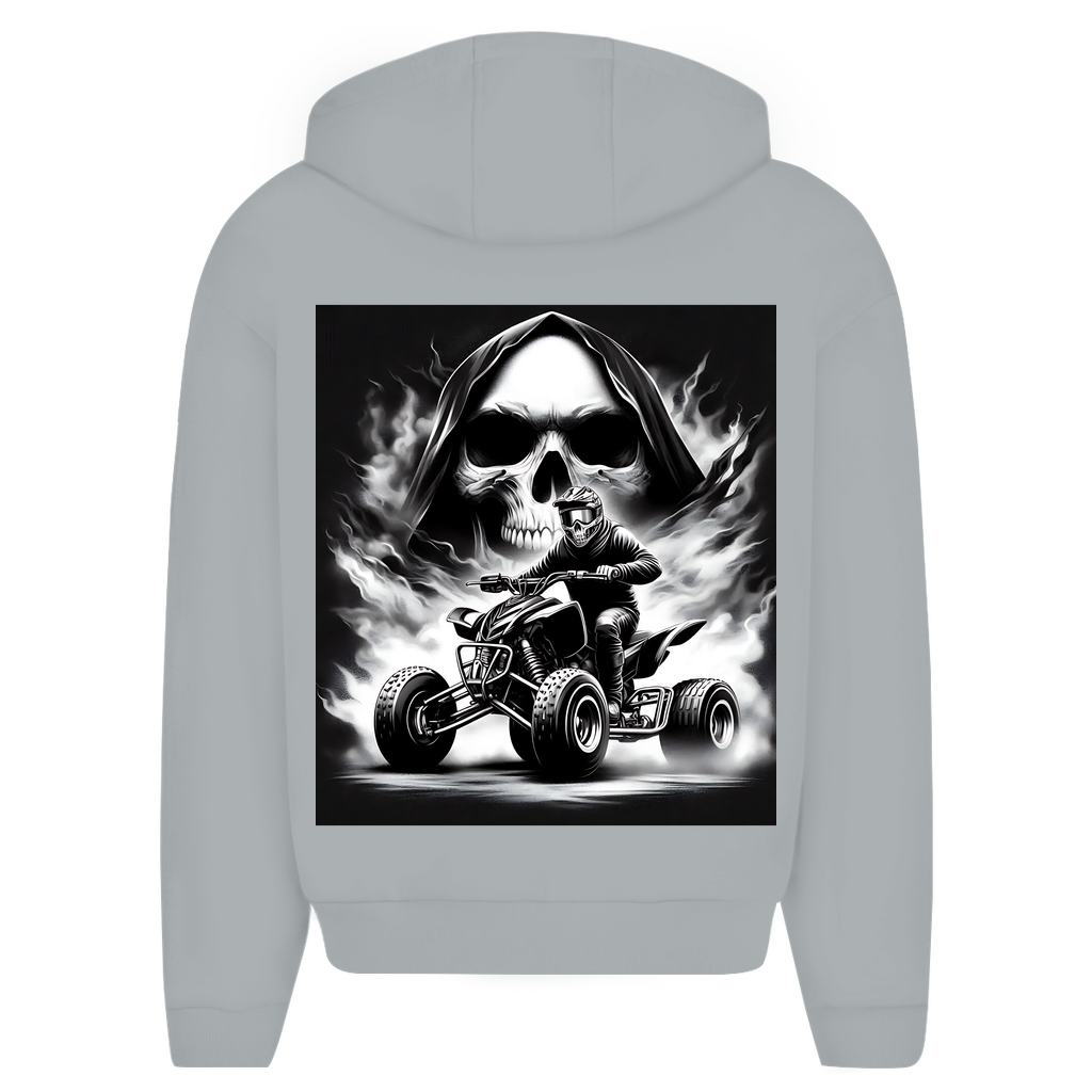Oversize Zipper Hoodie Quad Skull