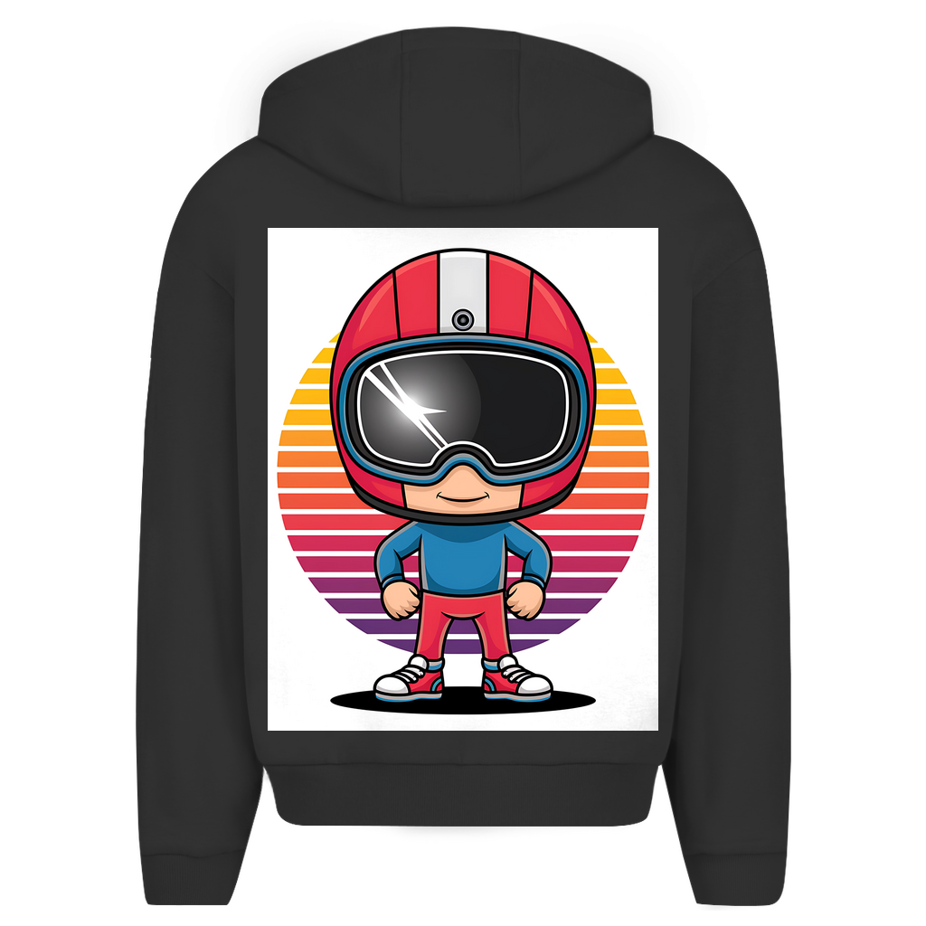 Men's Oversize Zipper Hoodie Quad Rider
