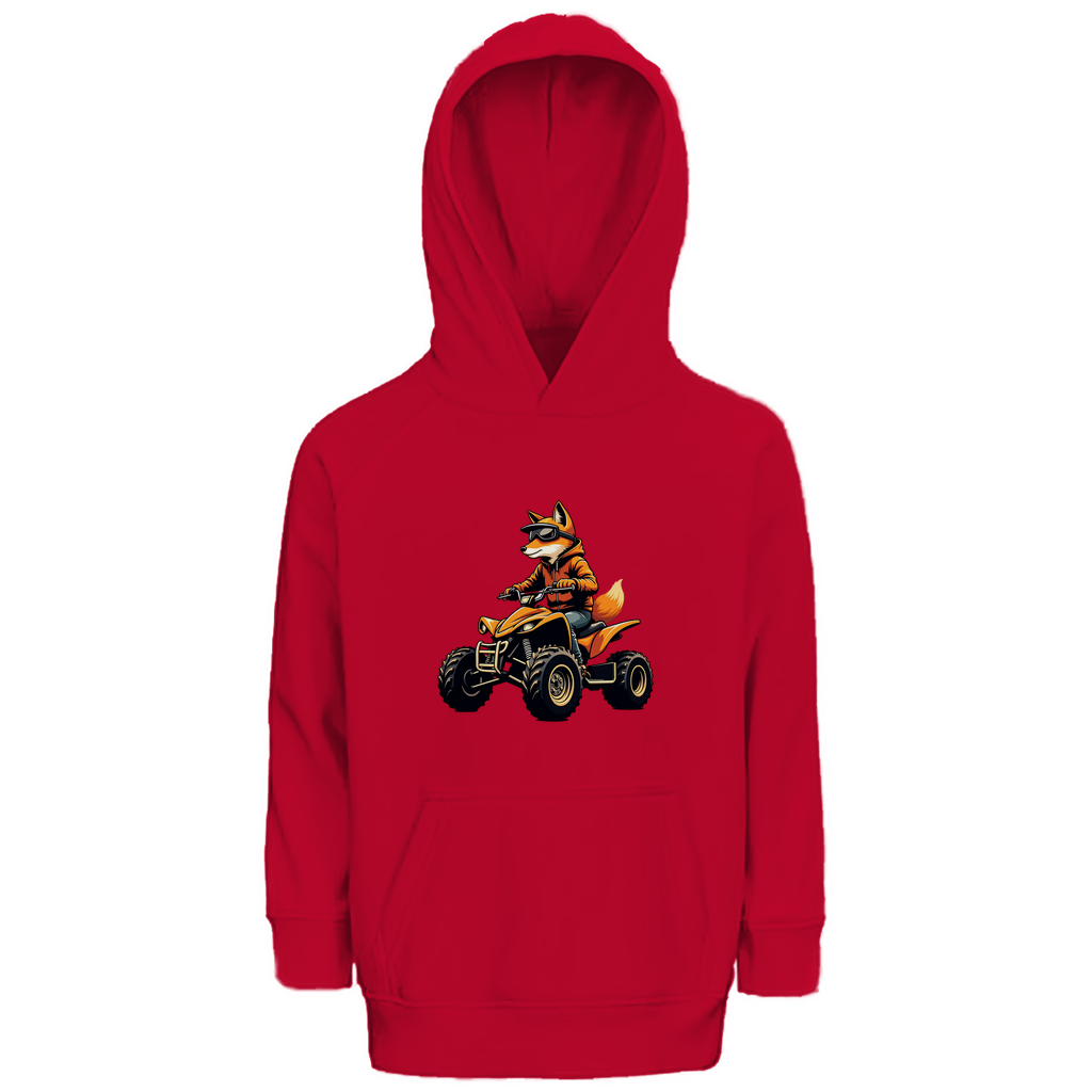Sweat à capuche bio premium pour enfants Quad Fox