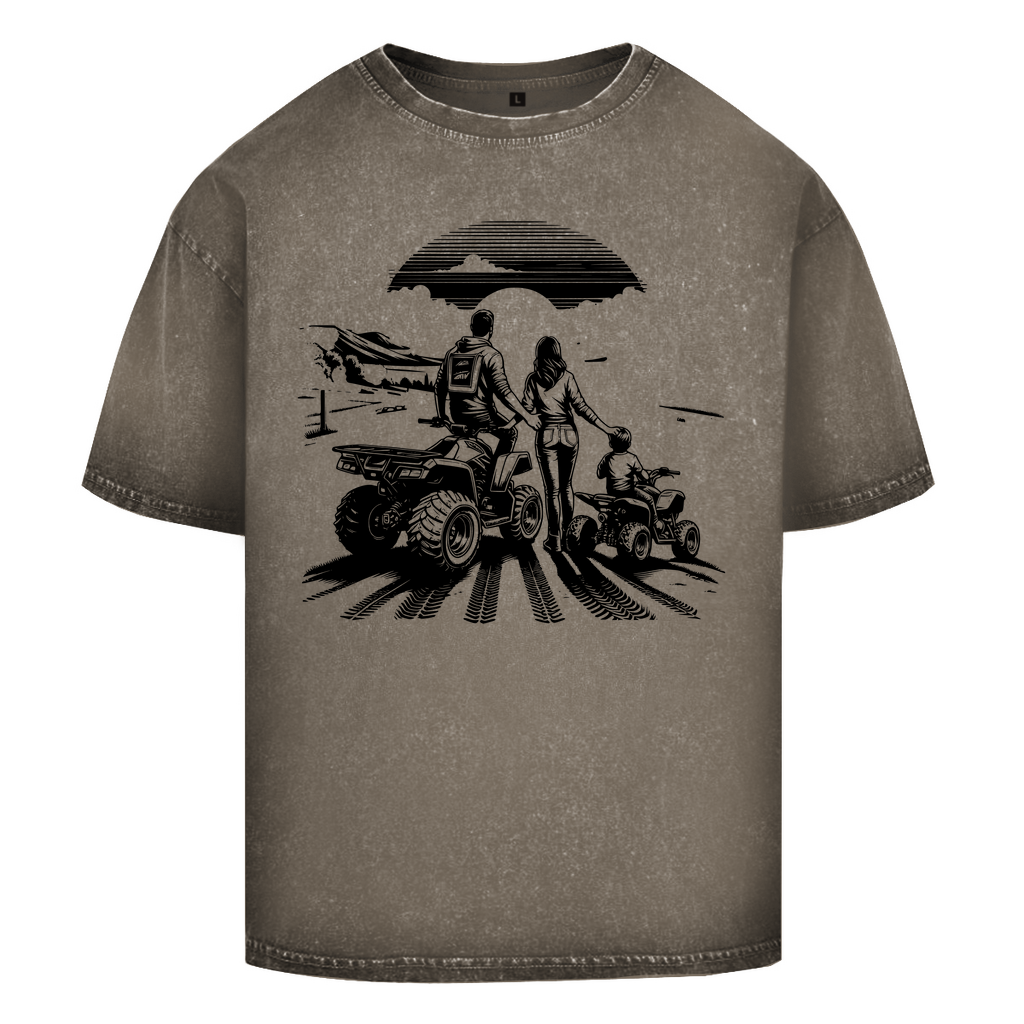 T-shirt délavé surdimensionné Quad Family