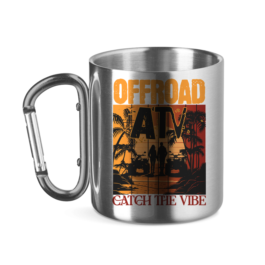 Edelstahltasse mit Karabinergriff Quad Offroad