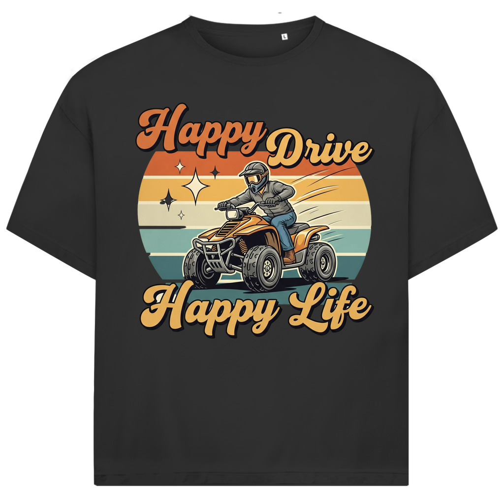 Unisex Jack and Jones Oversize T-Shirt Quad Happy Drive,Happy Life