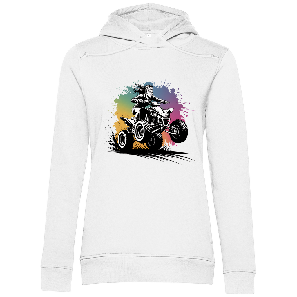 Sweat à capuche biologique haut de gamme pour femme Quad