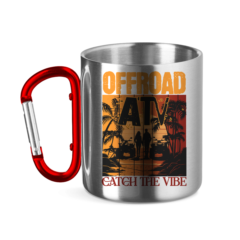 Edelstahltasse mit Karabinergriff Quad Offroad