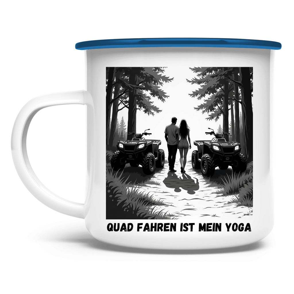 Enamel mug Quad biking is my yoga