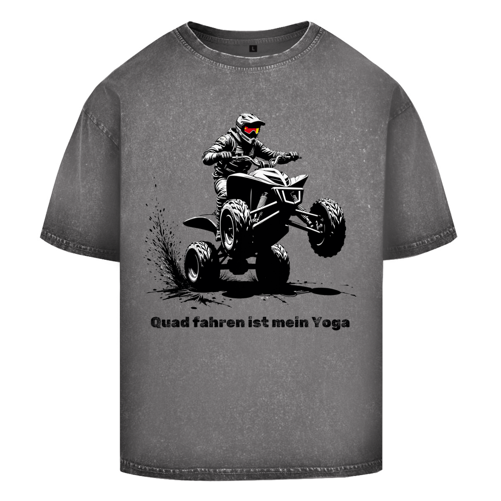 T-shirt délavé surdimensionné Le quad est mon yoga