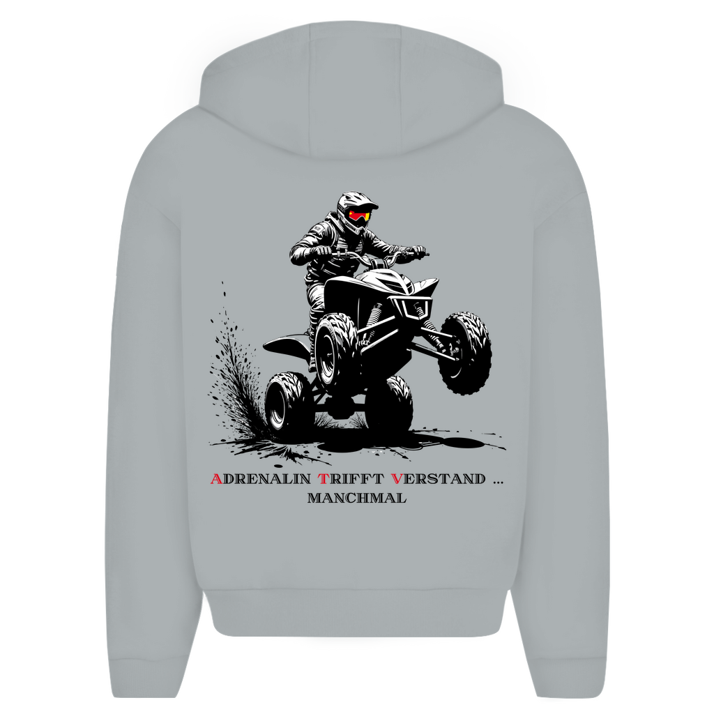 Oversize Zipper Hoodie Quad Adrenaline meets mind ...sometimes