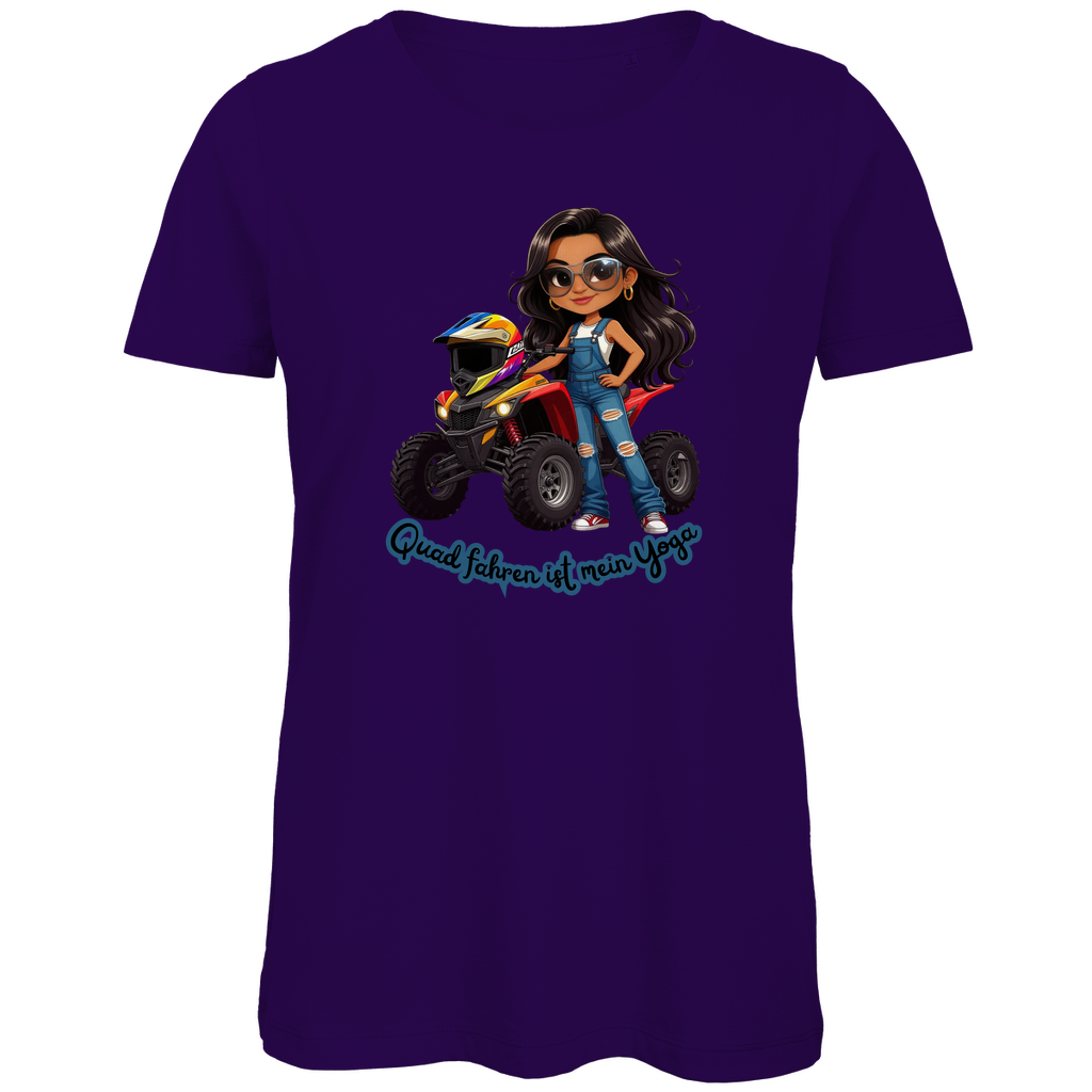 Damen Premium Bio T-Shirt Quad fahren ist mein Yoga