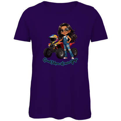 Damen Premium Bio T-Shirt Quad fahren ist mein Yoga