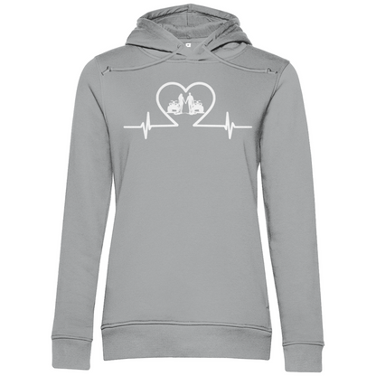 Damen Premium Bio Hoodie Quad Herzline