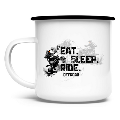 Emaille Tasse Quad Eat Sleep Ride