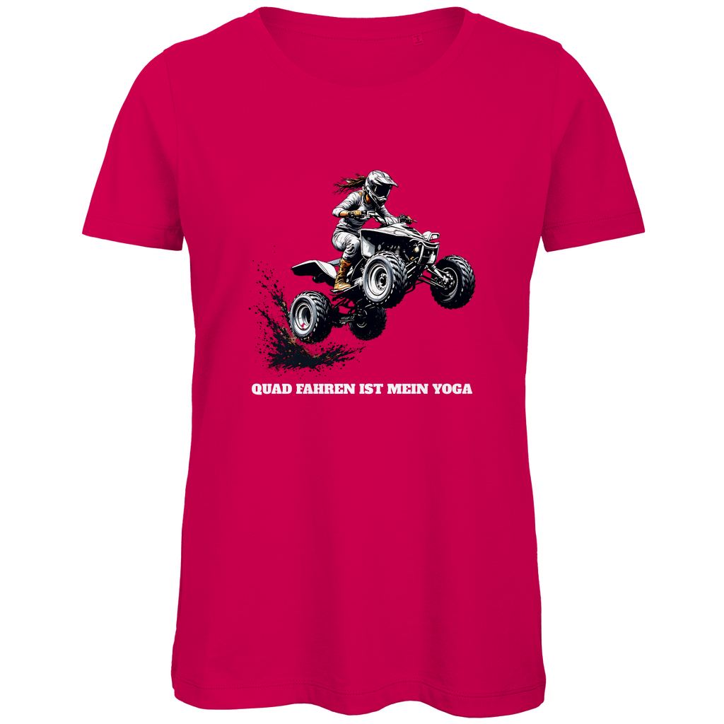 Damen Premium Bio T-Shirt Quad fahren ist mein Yoga