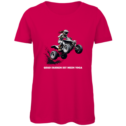 Damen Premium Bio T-Shirt Quad fahren ist mein Yoga