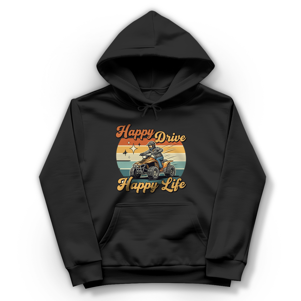 Damen Hoodie Quad Happy Drive,Happy Life