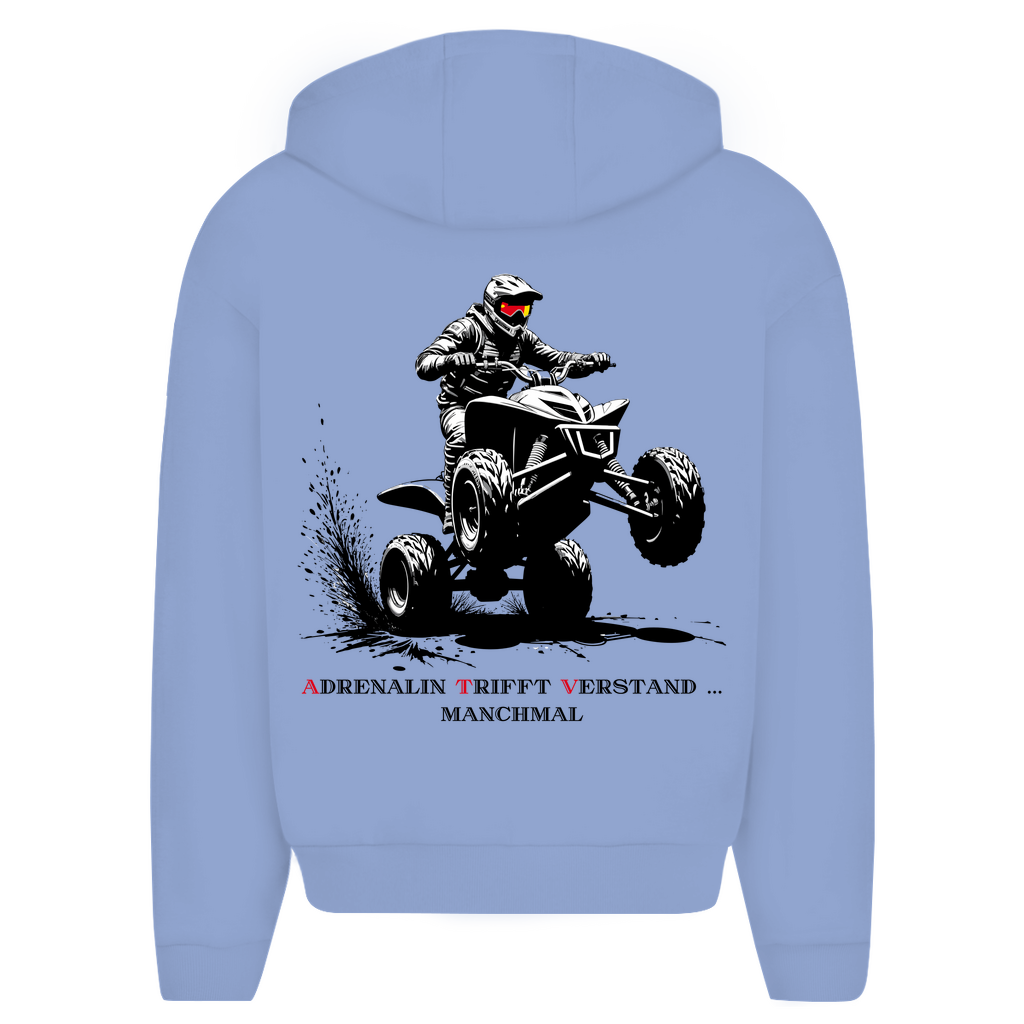 Oversize Zipper Hoodie Quad Adrenaline meets mind ...sometimes