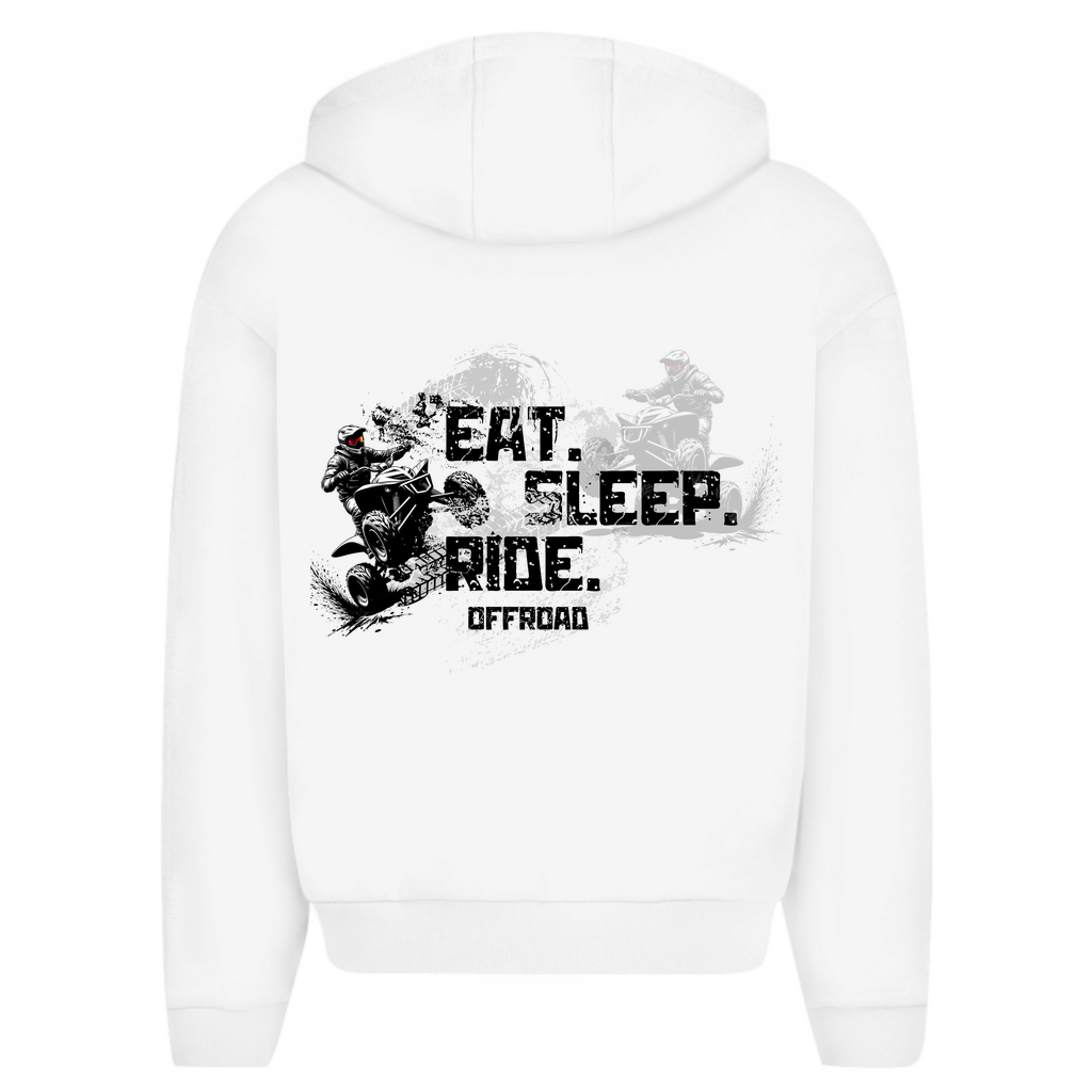 Oversize Zipper Hoodie Quad Eat Sleep Ride