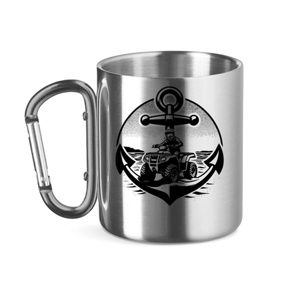 Edelstahltasse mit Karabinergriff Quad Anker