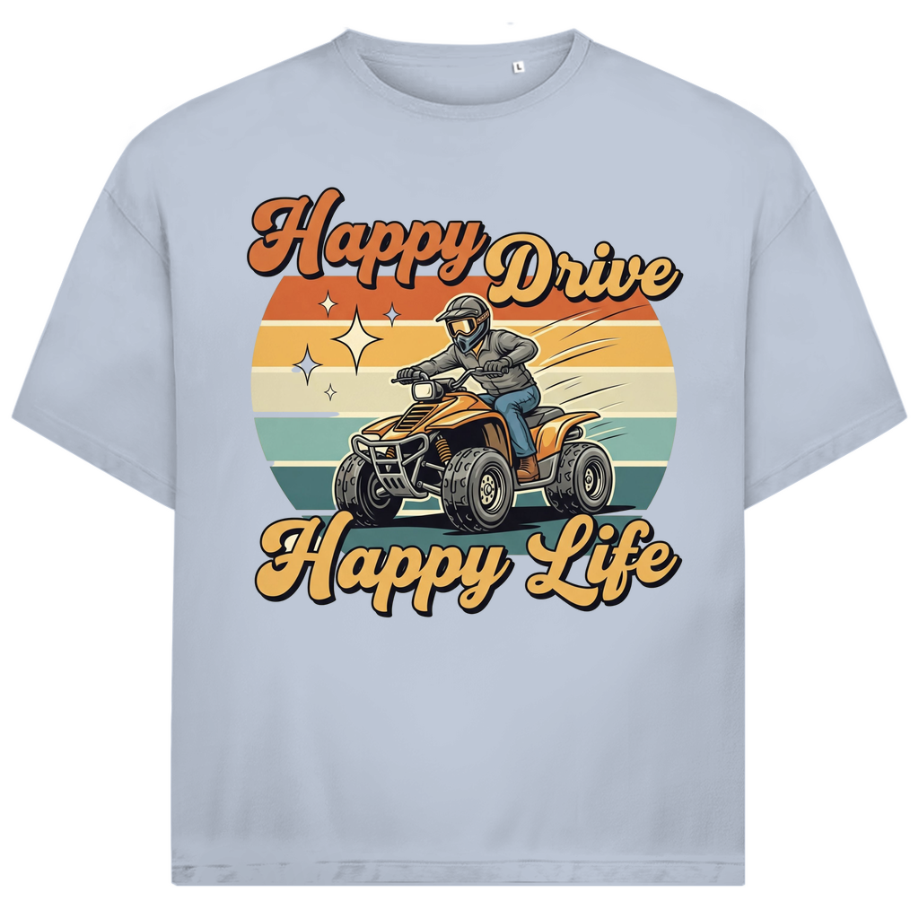 Unisex Jack and Jones Oversize T-Shirt Quad Happy Drive,Happy Life