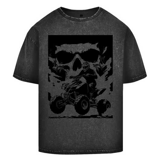 T-shirt délavé surdimensionné Quad Skull