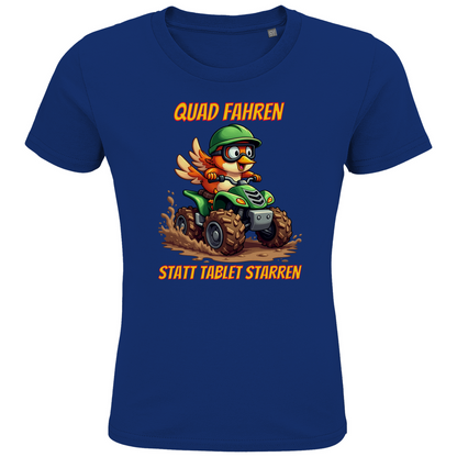Kinder Premium Bio T-Shirt Quad fahren statt Tablet starren