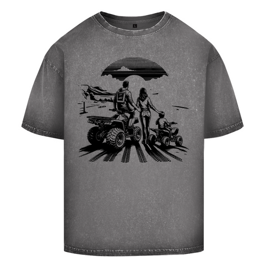 T-shirt délavé surdimensionné Quad Family