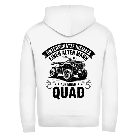 Unisex Zipper Hoodie Unterschätze niemals einen alten Mann auf einem Quad