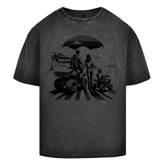 T-shirt délavé surdimensionné Quad Family