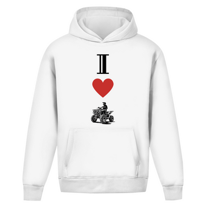 Oversize hoodie without drawstring I Love Quad