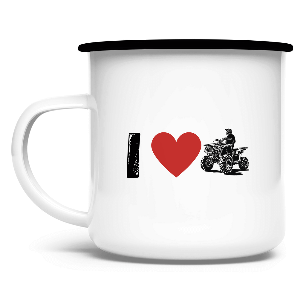 Emaille Tasse I Love Quad