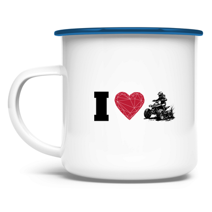 Emaille Tasse I Love Quad