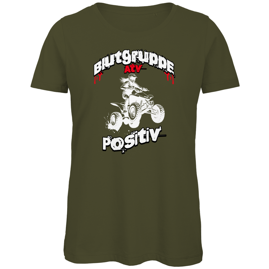 T-shirt bio premium pour femme, groupe sanguin Quad positif ATV