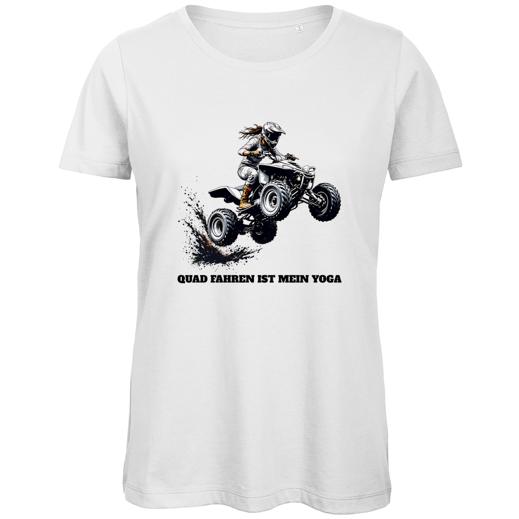 Damen Premium Bio T-Shirt Quad fahren ist mein Yoga