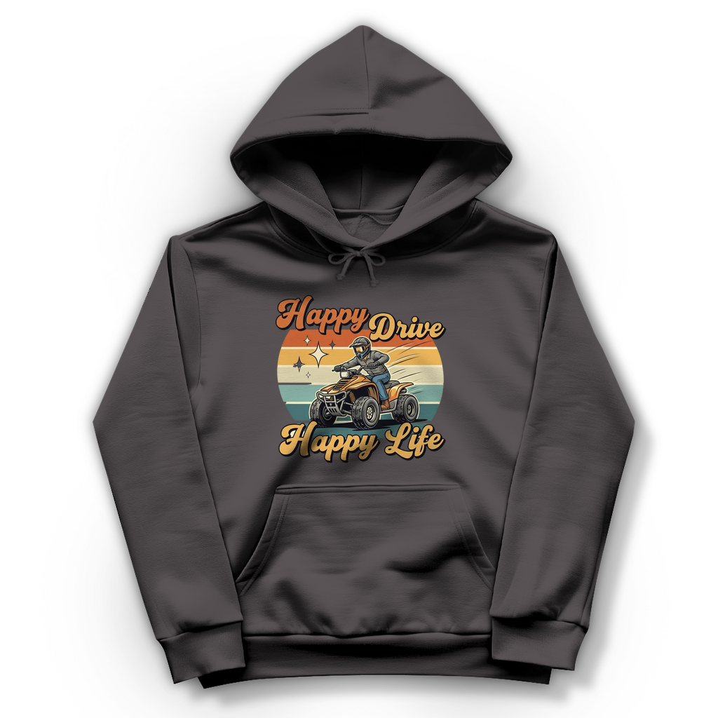 Damen Hoodie Quad Happy Drive,Happy Life
