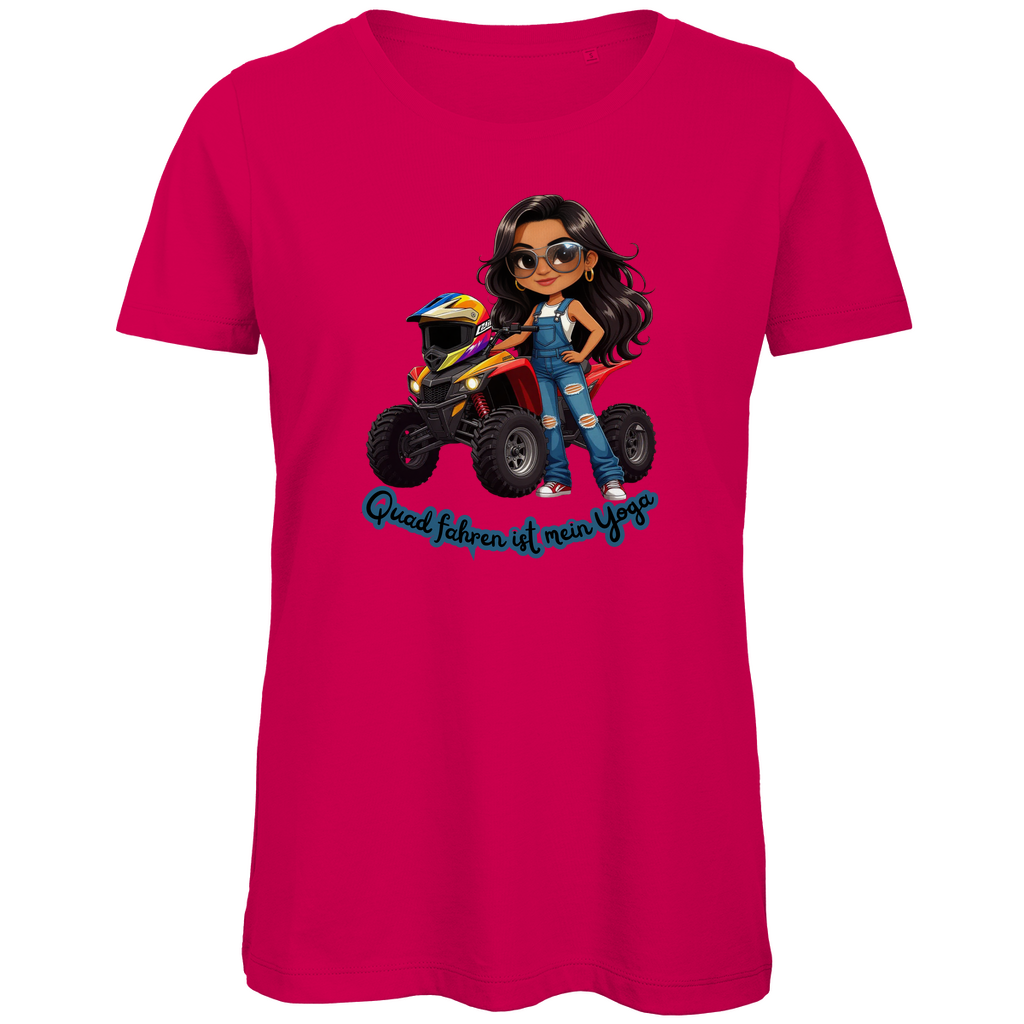 Damen Premium Bio T-Shirt Quad fahren ist mein Yoga