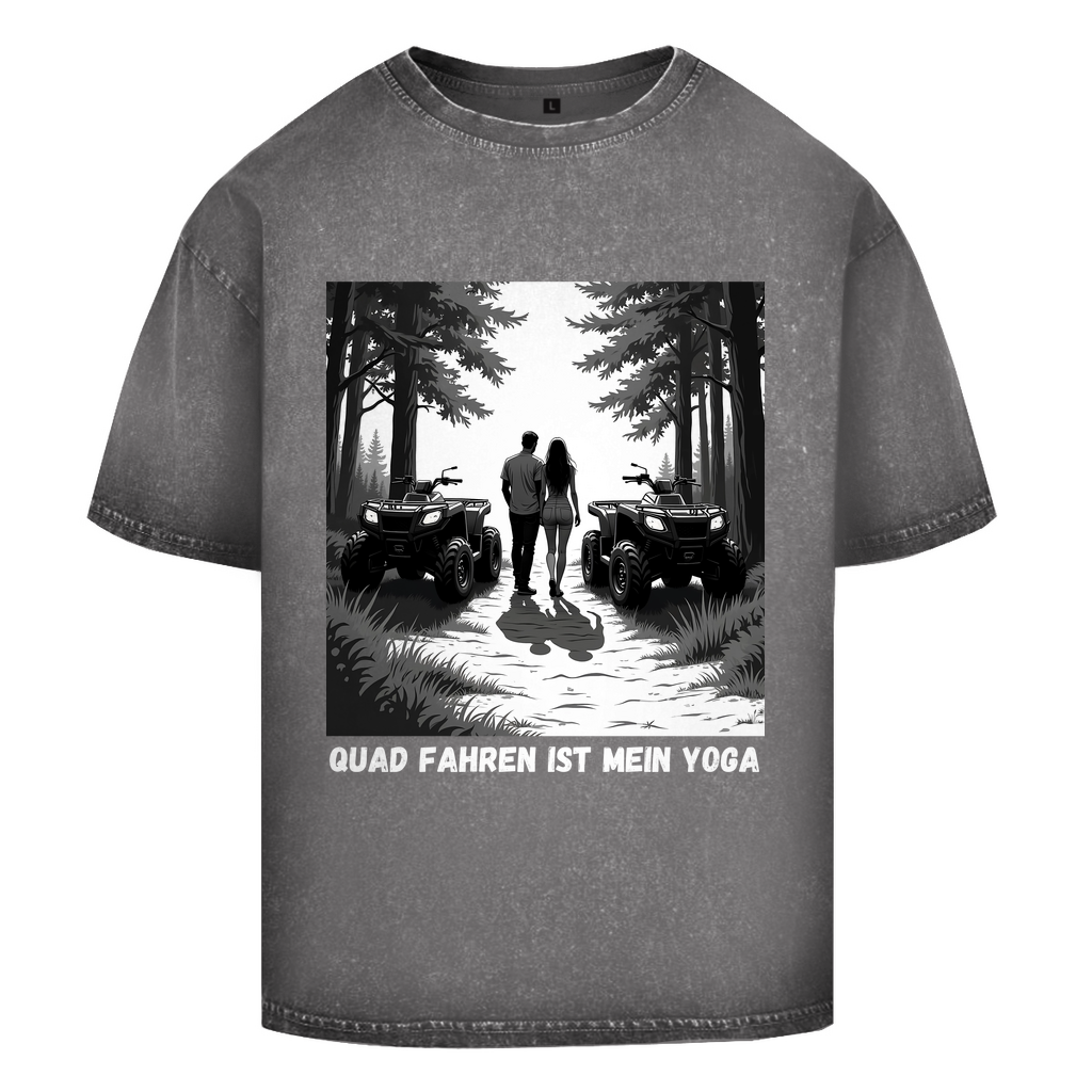 Oversize Washed T-Shirt Quad fahren ist mein Yoga
