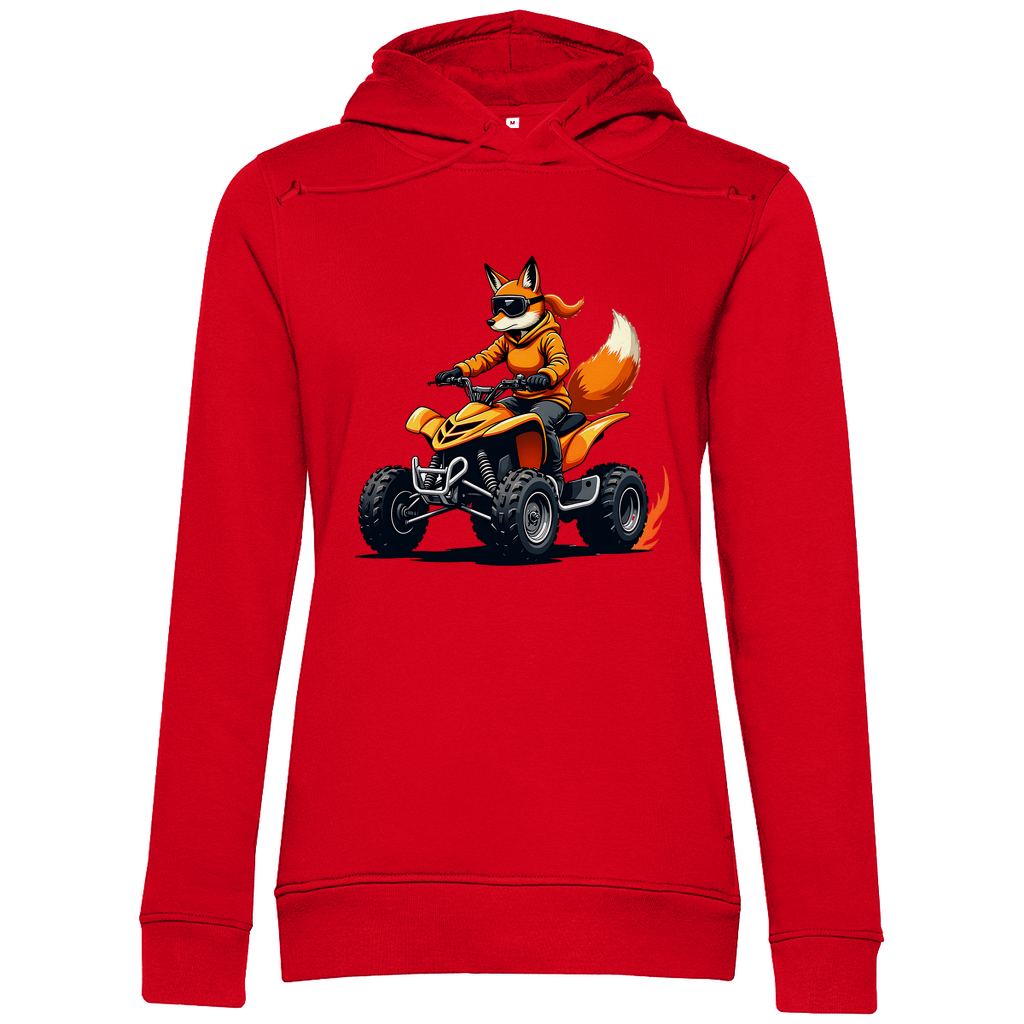 Damen Premium Bio Hoodie Quad FuchsLady
