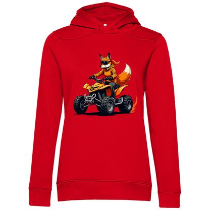 Damen Premium Bio Hoodie Quad FuchsLady