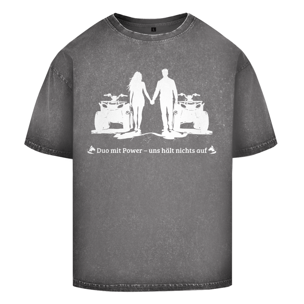 Oversize Washed T-Shirt Quad Duo mit Power