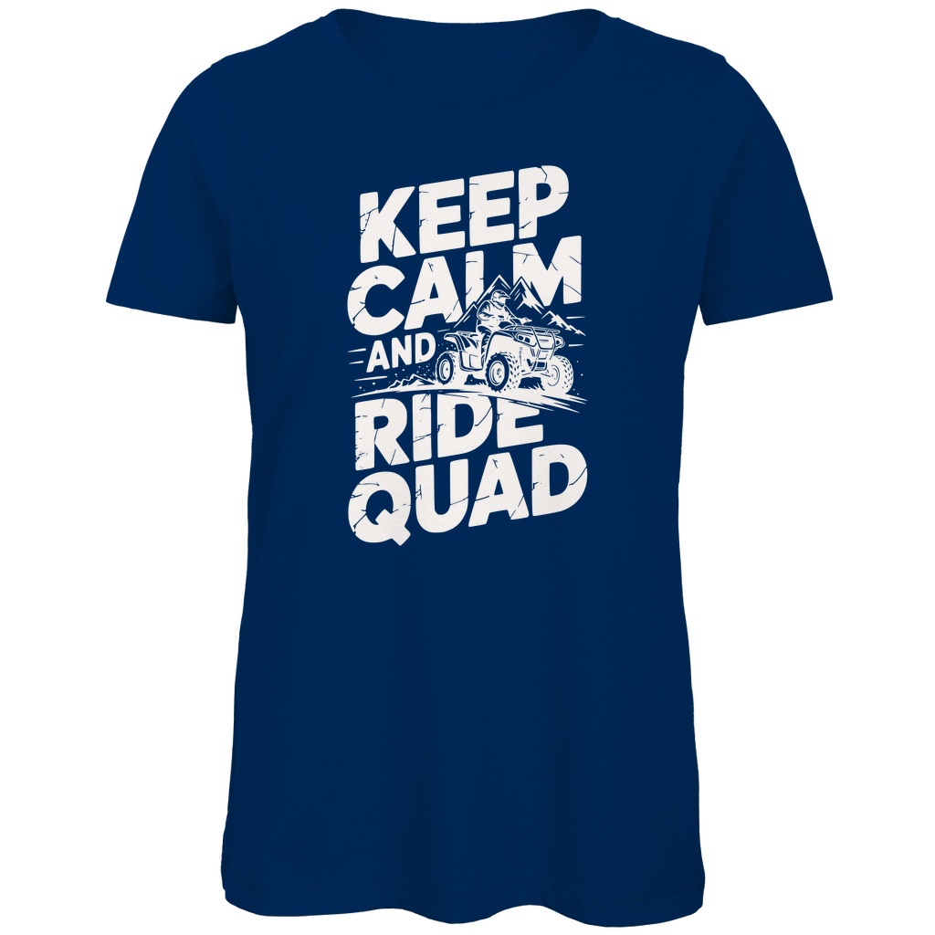 Damen Premium Bio T-Shirt Keep calm and ride Quad