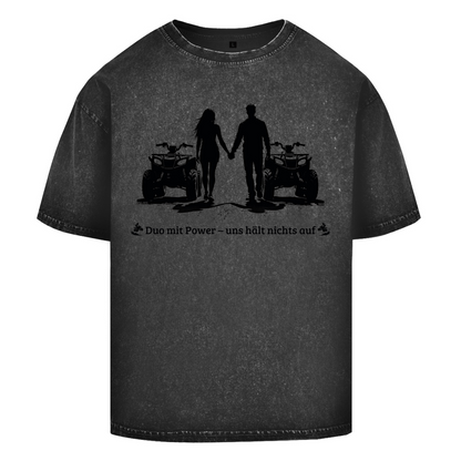 T-shirt oversize délavé Quad Duo avec puissance