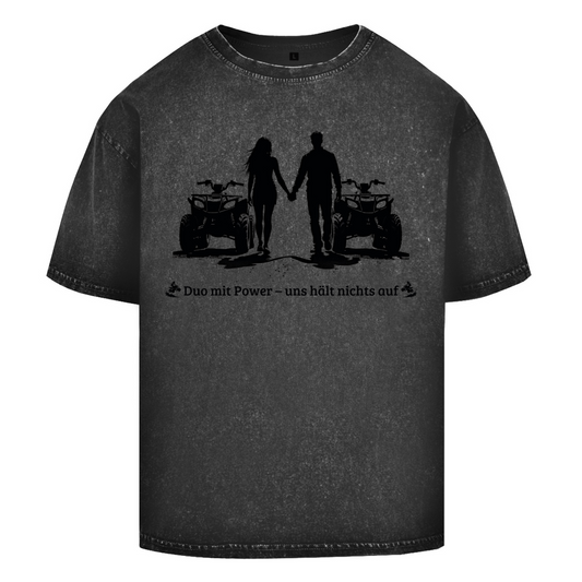 T-shirt oversize délavé Quad Duo avec puissance