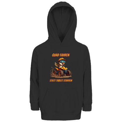 Kinder Premium Bio Hoodie Quad fahren statt Tablet starren
