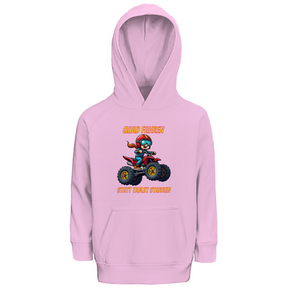 Kinder Premium Bio Hoodie Quad fahren statt Tablet starren