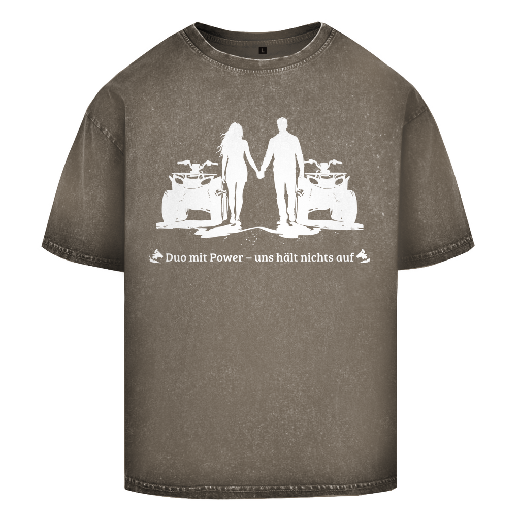 Oversize Washed T-Shirt Quad Duo mit Power