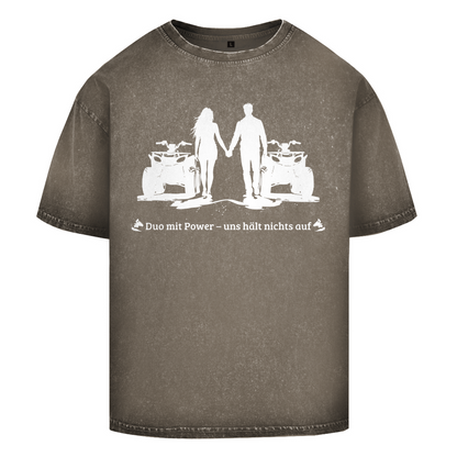 Oversize Washed T-Shirt Quad Duo mit Power