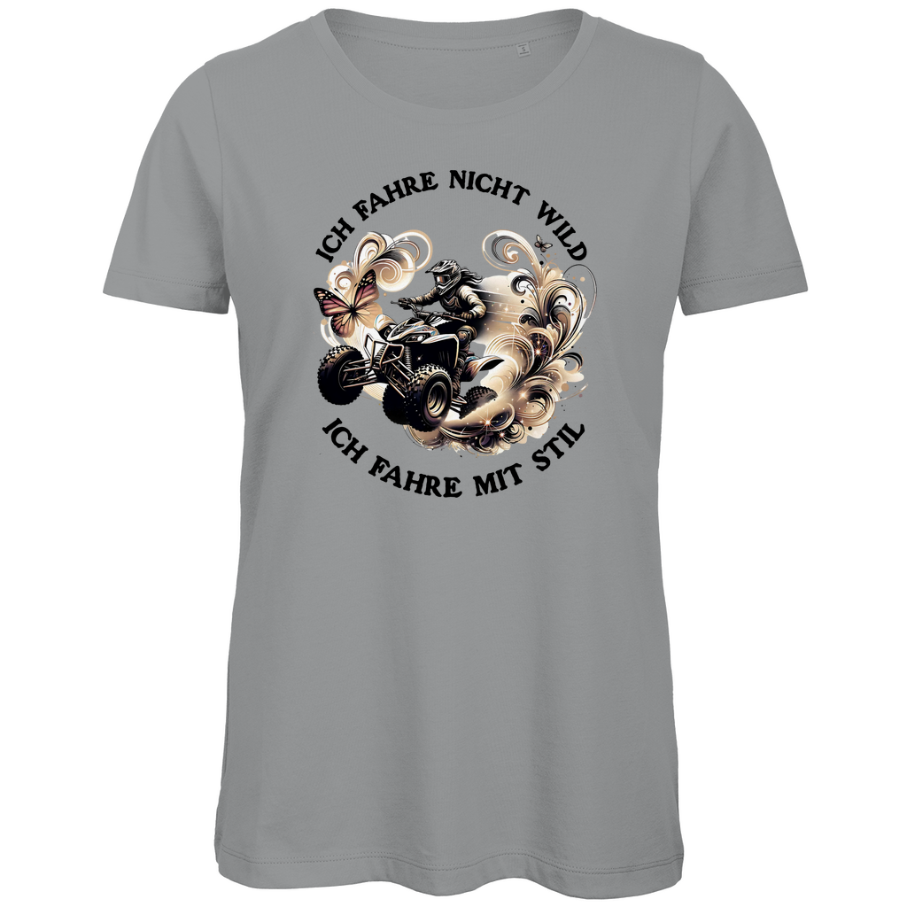 Damen Premium Bio T-Shirt Quad Ich Fahre nicht wild