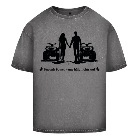 T-shirt oversize délavé Quad Duo avec puissance