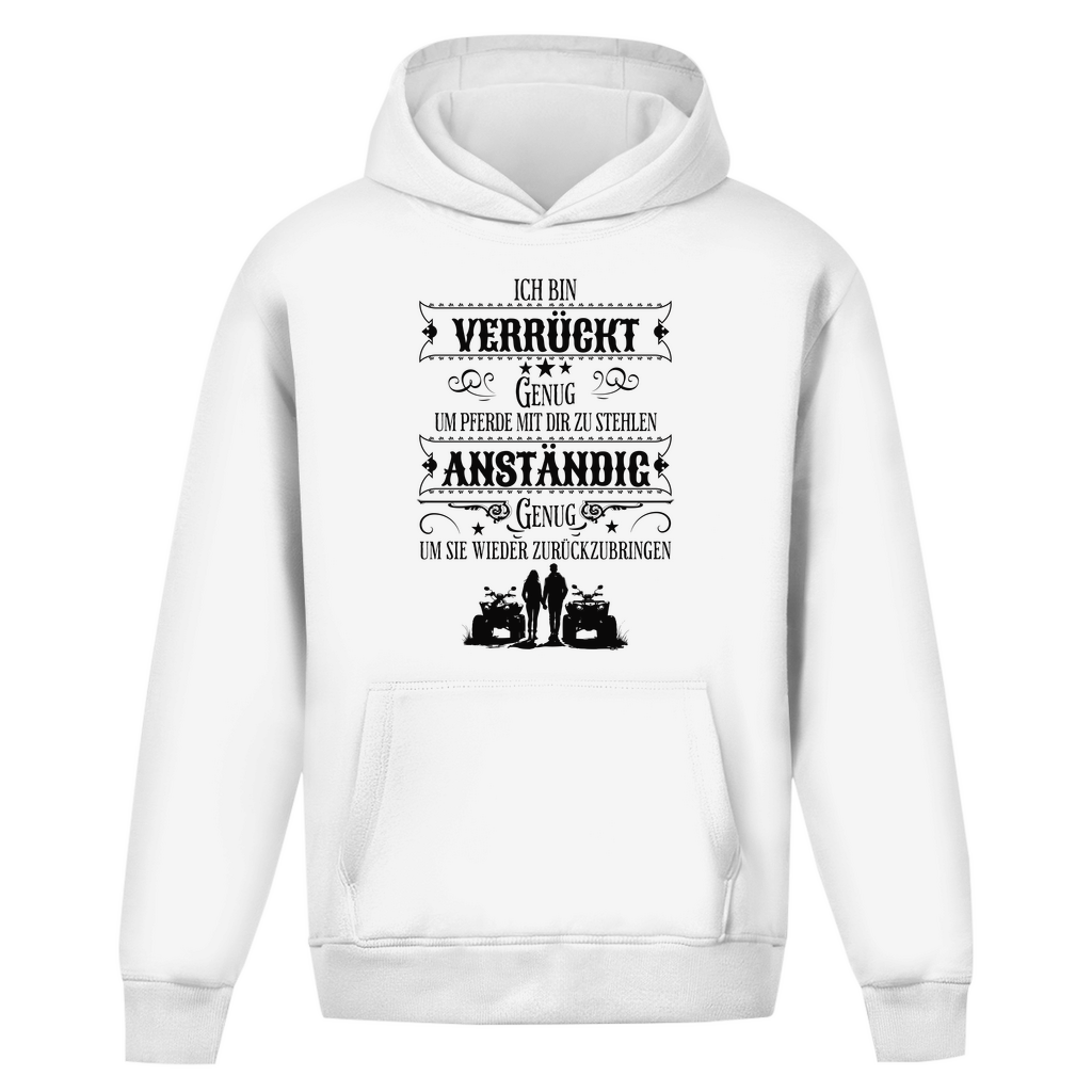 Oversize Hoodie Ohne Kordel Verrückt genug