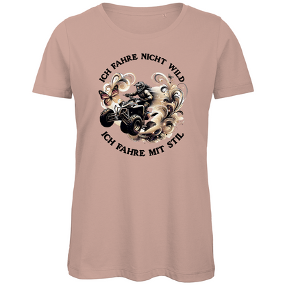 Damen Premium Bio T-Shirt Quad Ich Fahre nicht wild